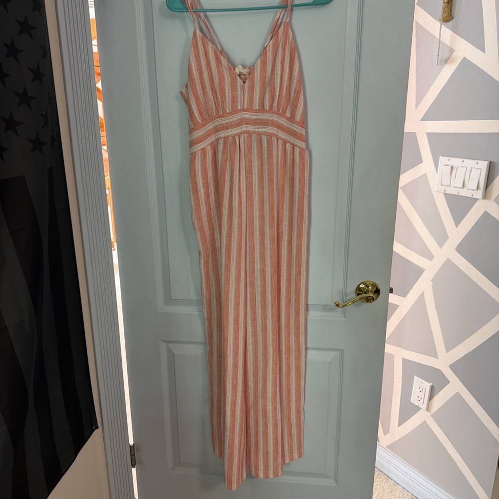 Striped Jumpsuit with Spaghetti Straps